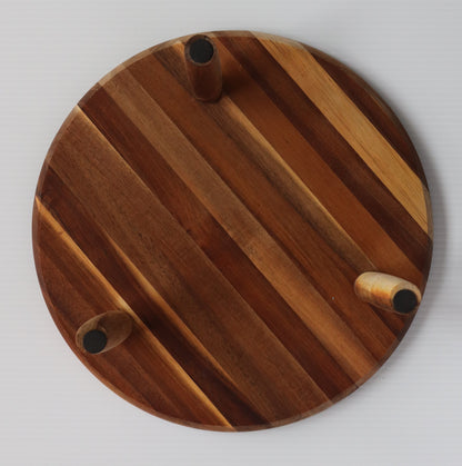 12 x 12 Round Trinket Tray w/ Legs - Metallic 2