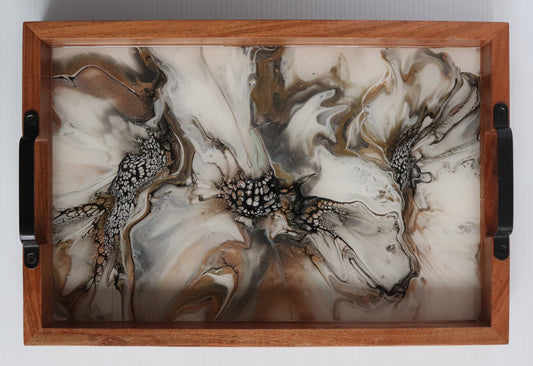 12 x 18 Acacia Serving Tray - Metallic 1