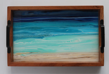10 x 16 Acacia Serving Tray - Beach 5