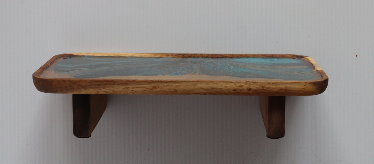 6 x 12 trinket tray w/ legs - Green/Gold 1