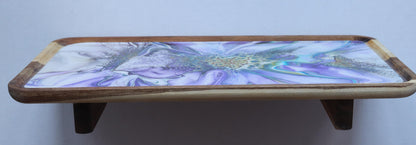9 x 17 trinket tray w/ legs - Purple/Green 1